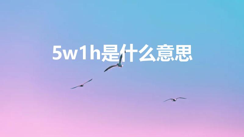 5w1h是什么意思【5w1h分别指的是什么】