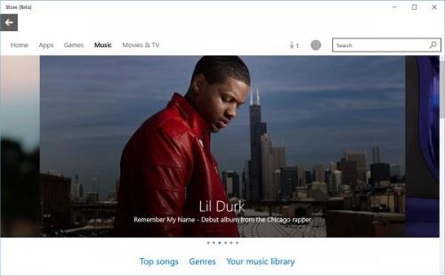 Windows 10 应用商店中的音乐区已正式启用