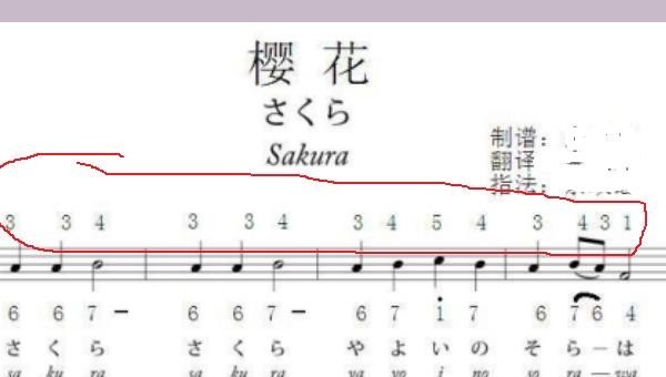 电子琴日本民歌樱花五线谱简谱指法，春季光遇琴谱 - 小牛游戏