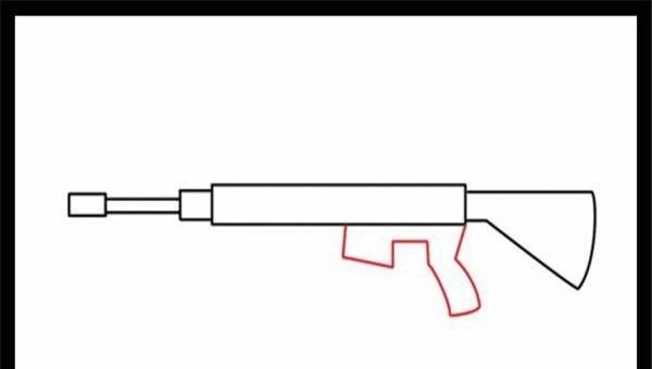 简笔画--如何画冲锋枪,穿越火线炮筒教学 - 小牛游戏