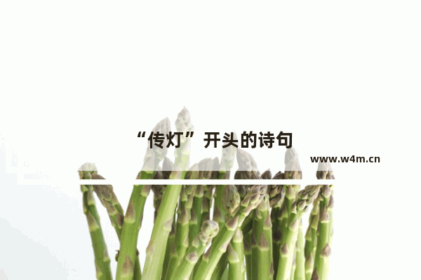 “传灯”开头的诗句