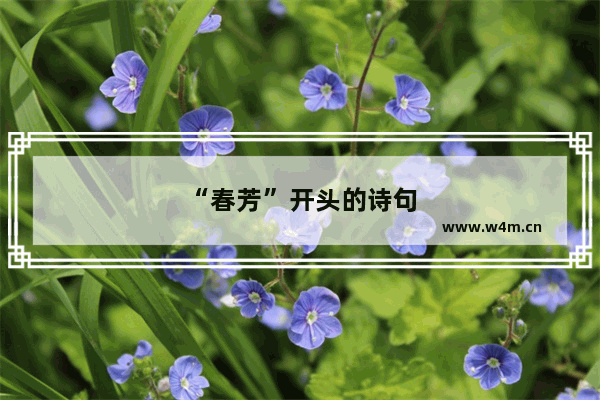 “春芳”开头的诗句