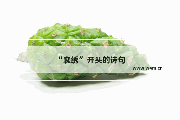 “衮绣”开头的诗句