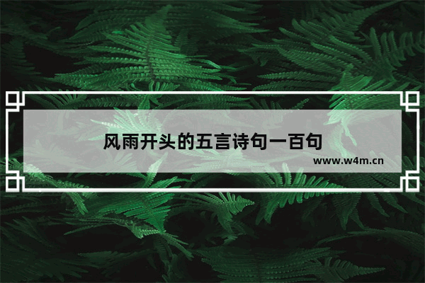 风雨开头的五言诗句一百句