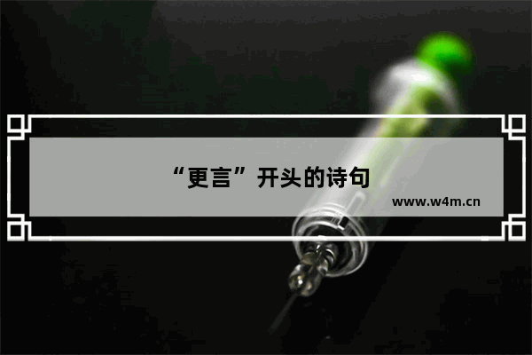 “更言”开头的诗句