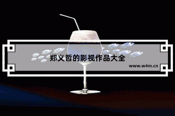 郑义哲的影视作品大全