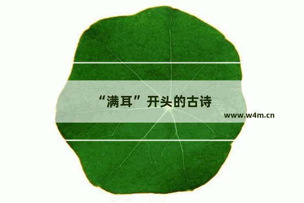 “满耳”开头的古诗