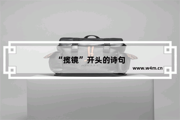 “揽镜”开头的诗句