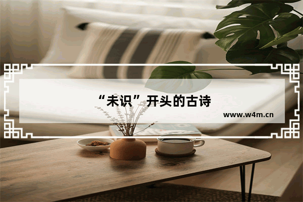 “未识”开头的古诗