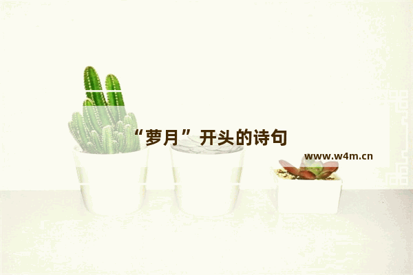 “萝月”开头的诗句