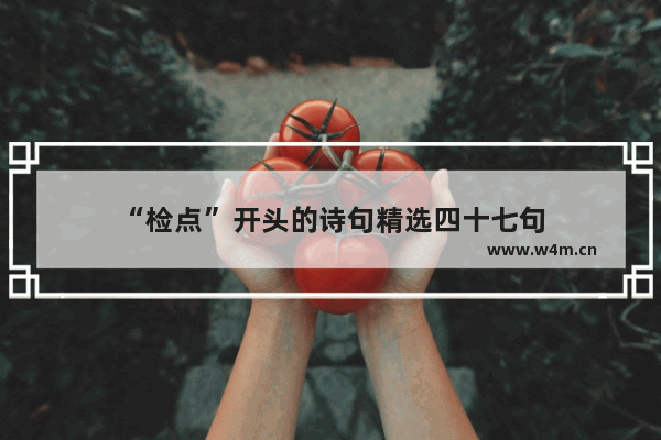 “检点”开头的诗句精选四十七句