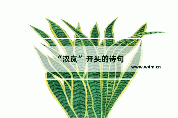 “浓岚”开头的诗句