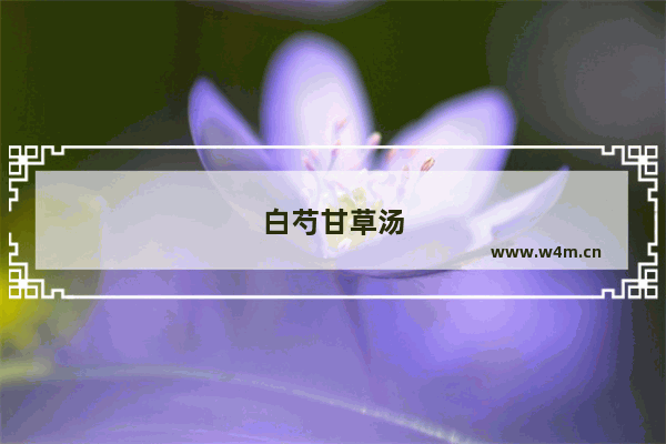 白芍甘草汤