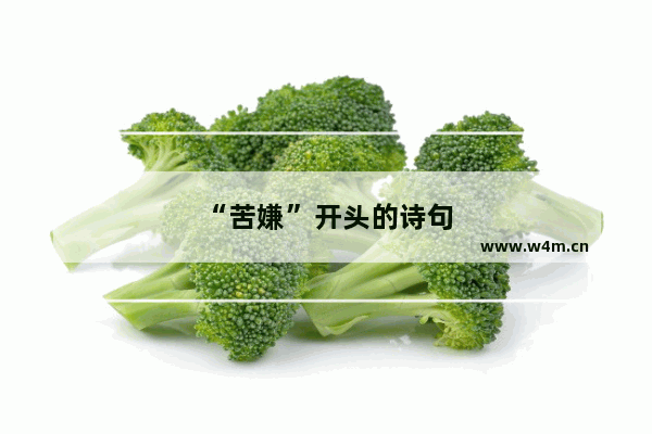 “苦嫌”开头的诗句