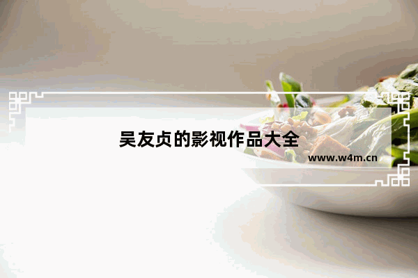 吴友贞的影视作品大全