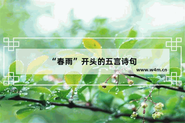 “春雨”开头的五言诗句