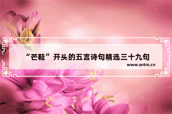 “芒鞋”开头的五言诗句精选三十九句