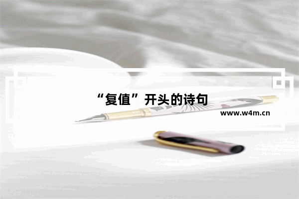 “复值”开头的诗句