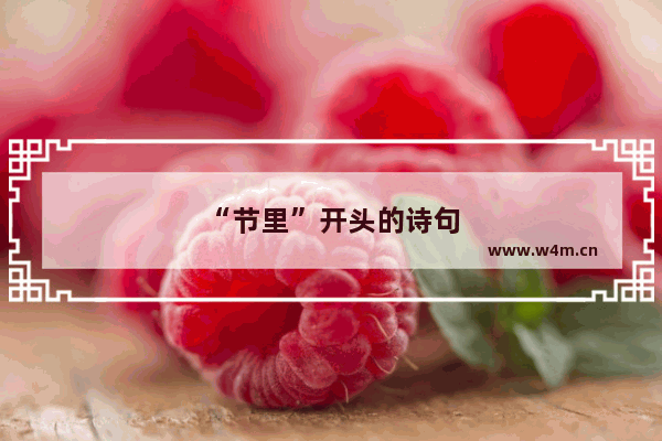 “节里”开头的诗句