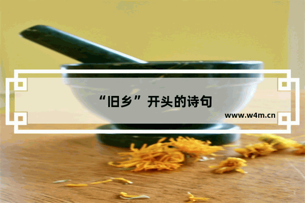 “旧乡”开头的诗句