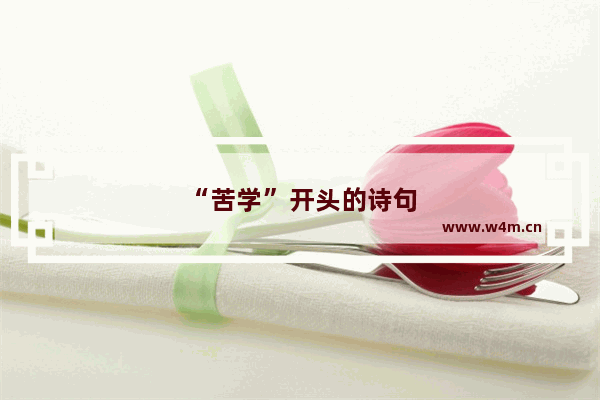 “苦学”开头的诗句