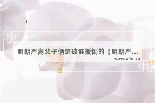 明朝严嵩父子俩是被谁扳倒的【明朝严嵩父子俩是被谁扳倒的呢】