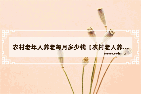 农村老年人养老每月多少钱【农村老人养老金多少】