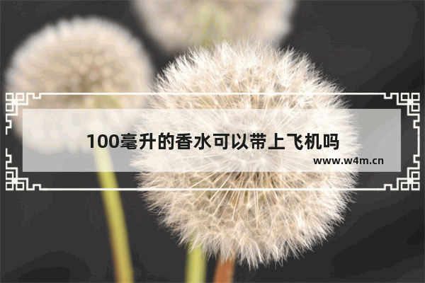 100毫升的香水可以带上飞机吗