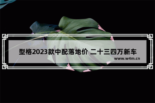 型格2023款中配落地价 二十三四万新车推荐哪款车