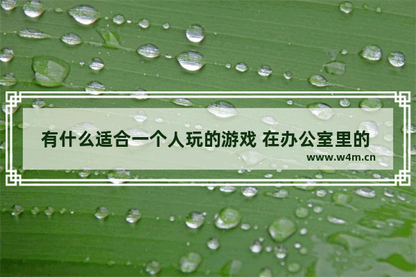 有什么适合一个人玩的游戏 在办公室里的 不是网络游戏,switch 免费单人休闲游戏推荐