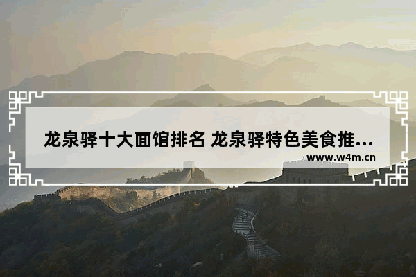 龙泉驿十大面馆排名 龙泉驿特色美食推荐一下