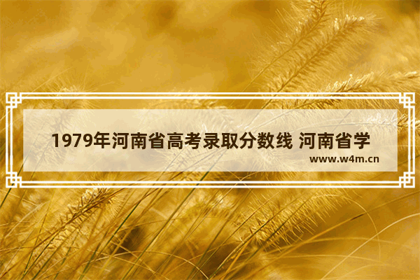 1979年河南省高考录取分数线 河南省学高考分数线