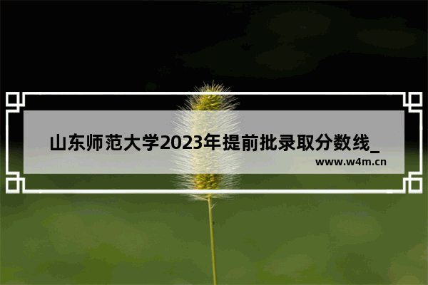 山东师范大学2023年提前批录取分数线_山东师范大学录取分数线