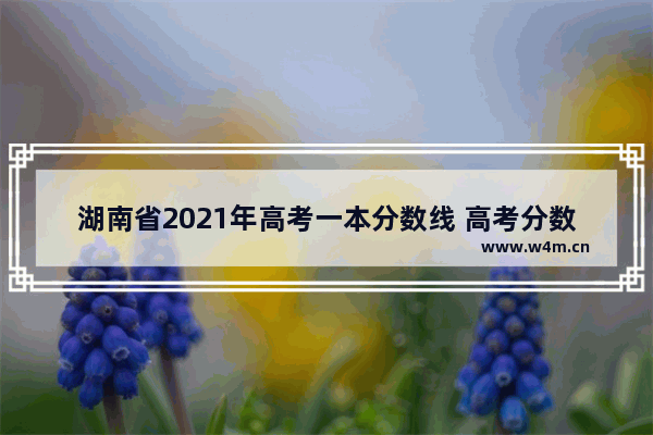 湖南省2021年高考一本分数线 高考分数线湖南省2021