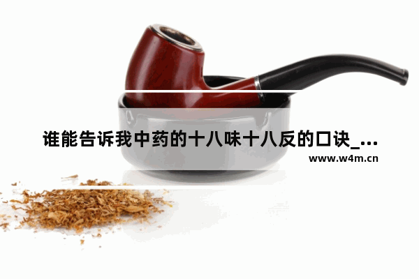 谁能告诉我中药的十八味十八反的口诀_十八味养生茶有哪些