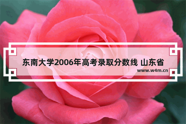 东南大学2006年高考录取分数线 山东省高考分数线2006