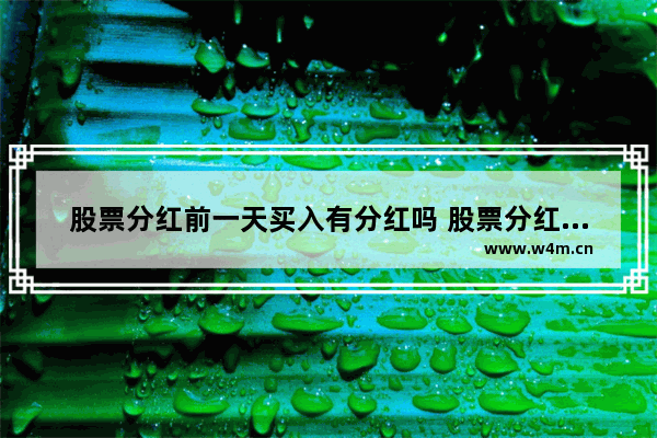 股票分红前一天买入有分红吗 股票分红前一天卖出分红后再买入