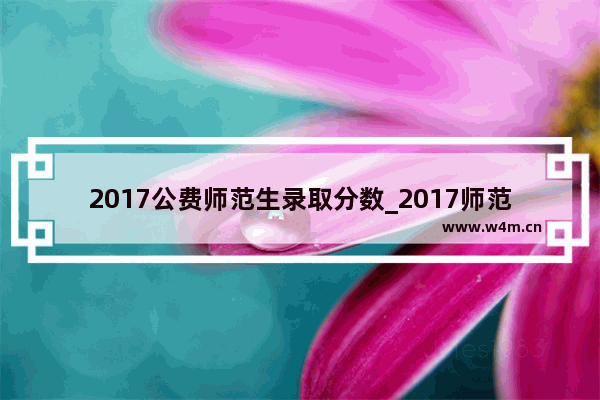 2017公费师范生录取分数_2017师范类大学录取分数线