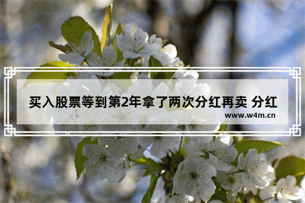 买入股票等到第2年拿了两次分红再卖 分红税怎么交 股票分红后买入再卖出怎么算