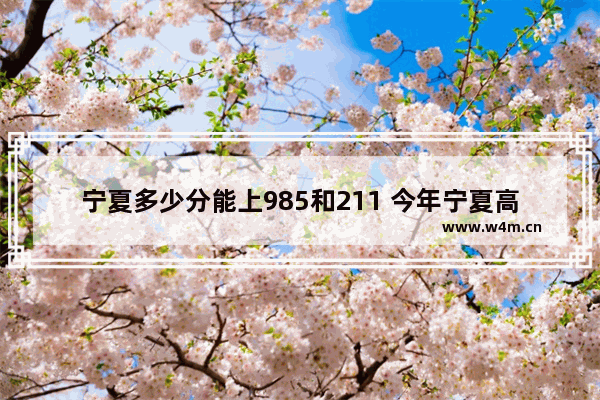 宁夏多少分能上985和211 今年宁夏高考分数线是多少