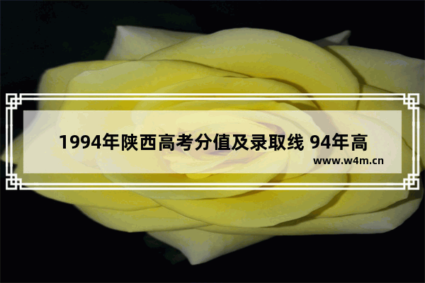 1994年陕西高考分值及录取线 94年高考分数线多少