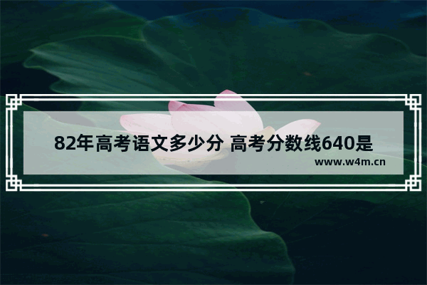 82年高考语文多少分 高考分数线640是哪年