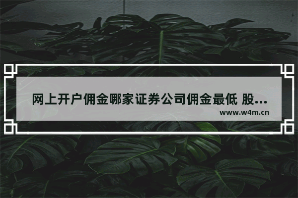 网上开户佣金哪家证券公司佣金最低 股票开户佣金哪家低点