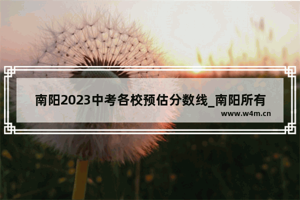 南阳2023中考各校预估分数线_南阳所有高中录取分数线