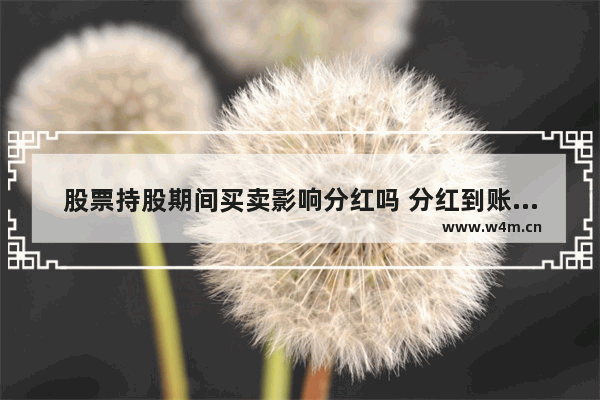 股票持股期间买卖影响分红吗 分红到账可以卖股票吗