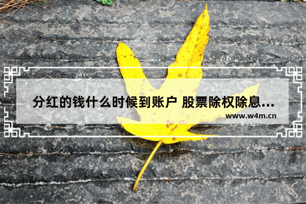 分红的钱什么时候到账户 股票除权除息后什么时候分红到账户