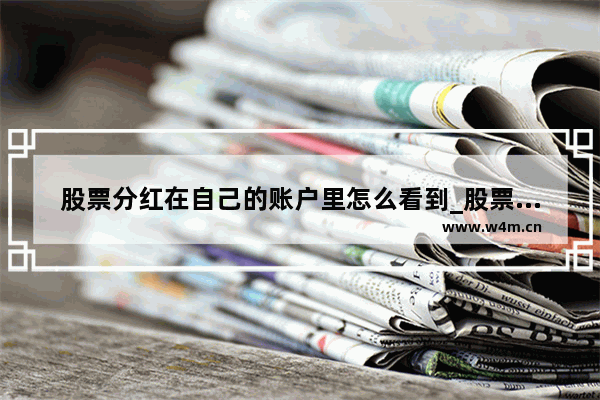 股票分红在自己的账户里怎么看到_股票分红如何查询