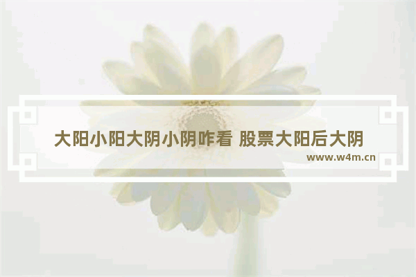 大阳小阳大阴小阴咋看 股票大阳后大阴