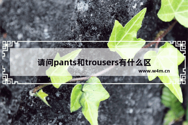 请问pants和trousers有什么区别 短裤美式穿搭