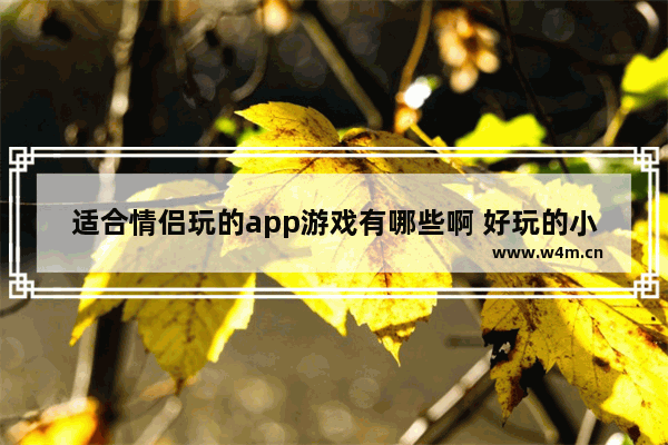 适合情侣玩的app游戏有哪些啊 好玩的小游戏推荐女生软件免费